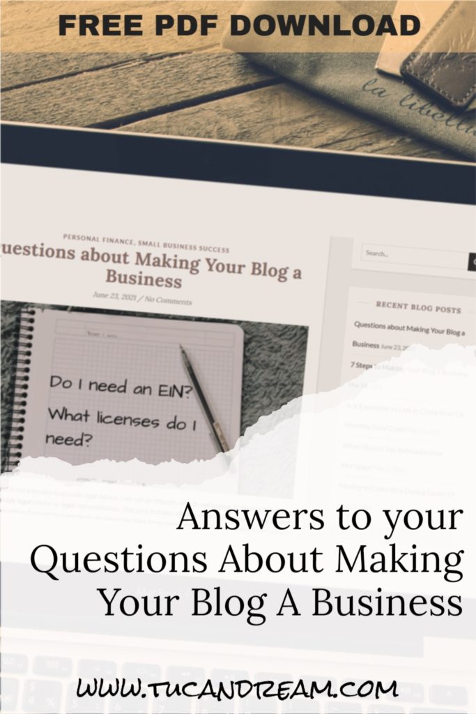 Free PDF Download Answers to Your Questions About Making Your Blog a Business