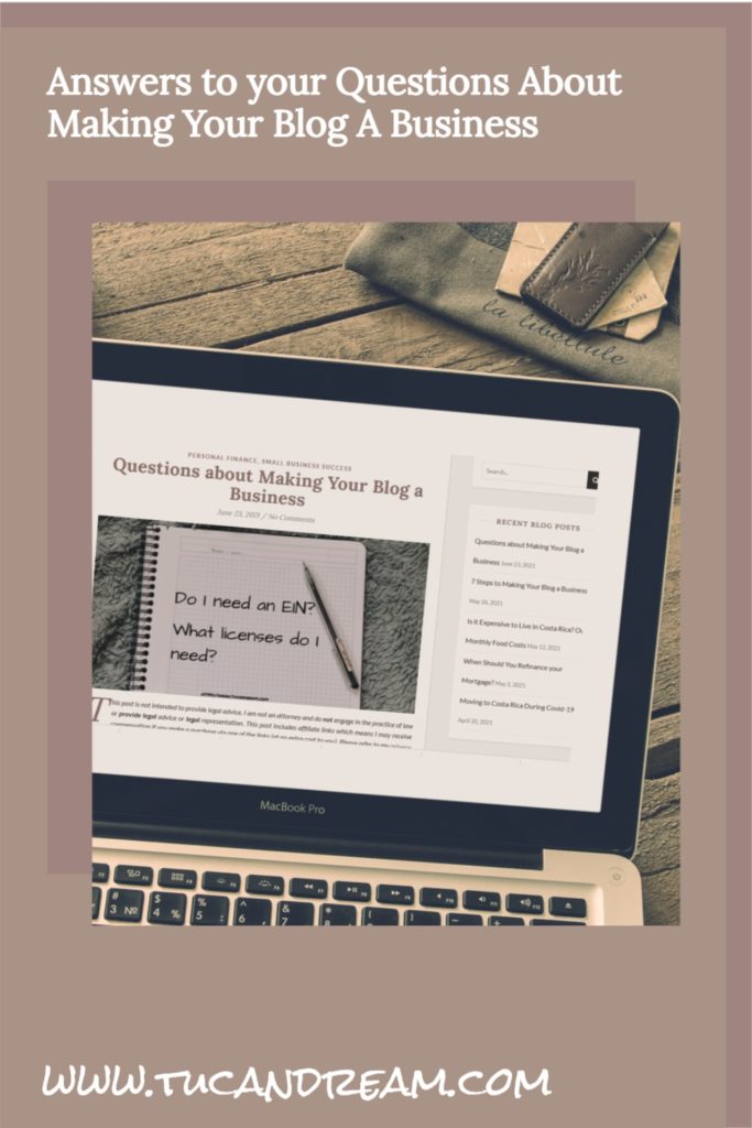 Pin for Making Your Blog a Business