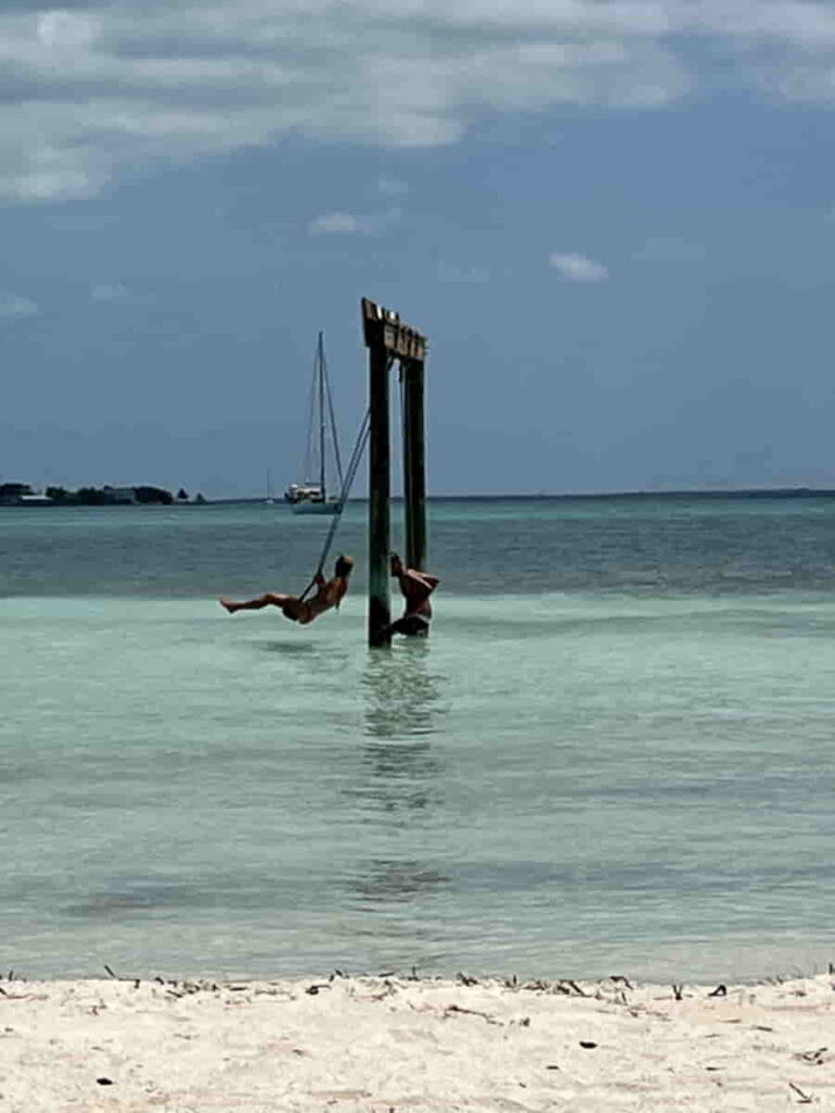 Swinging over the sea