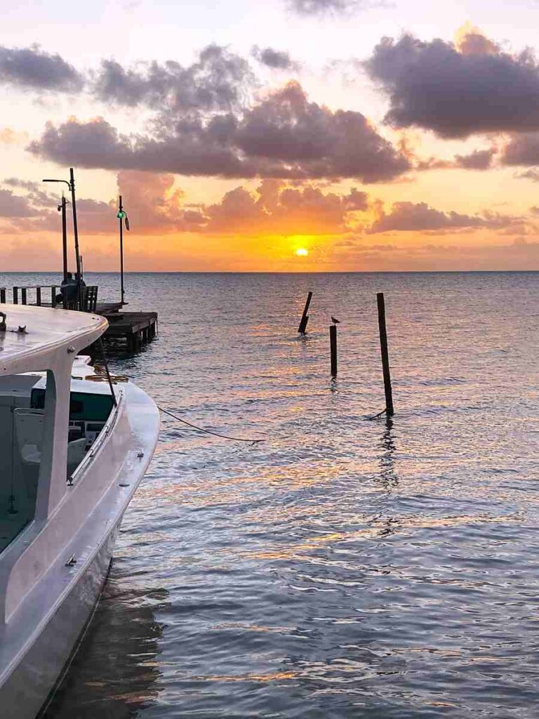 Sunrise over the San Pedro Express Caye Caulker